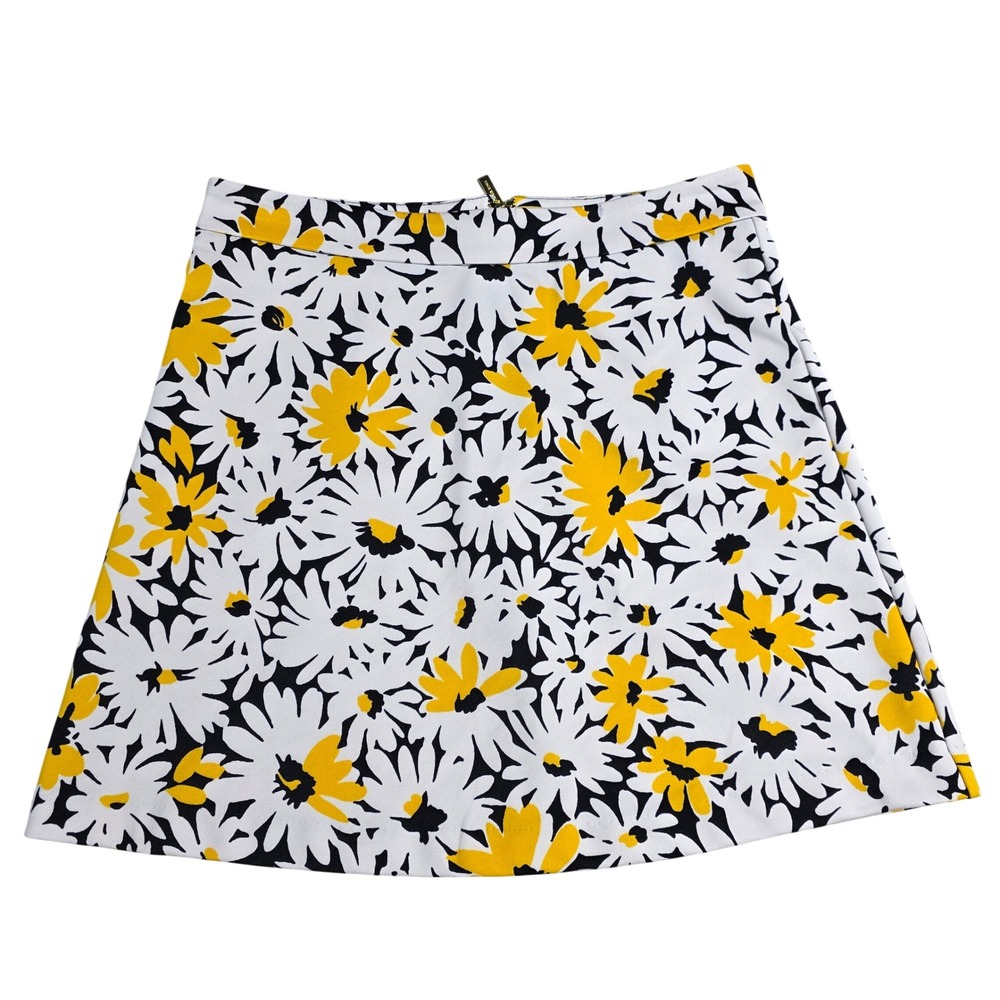 Michael Michael Kors Yellow White Daisy‎ Floral Mini Skirt Stretch Small
